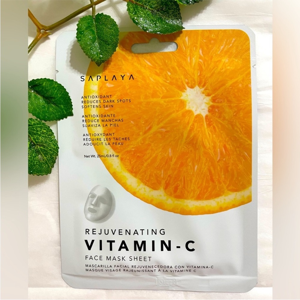 New $5ea OR 5/$18 SAPLAYA Rejuvenating Vitamin-C Antioxidant Sheet Face Mask